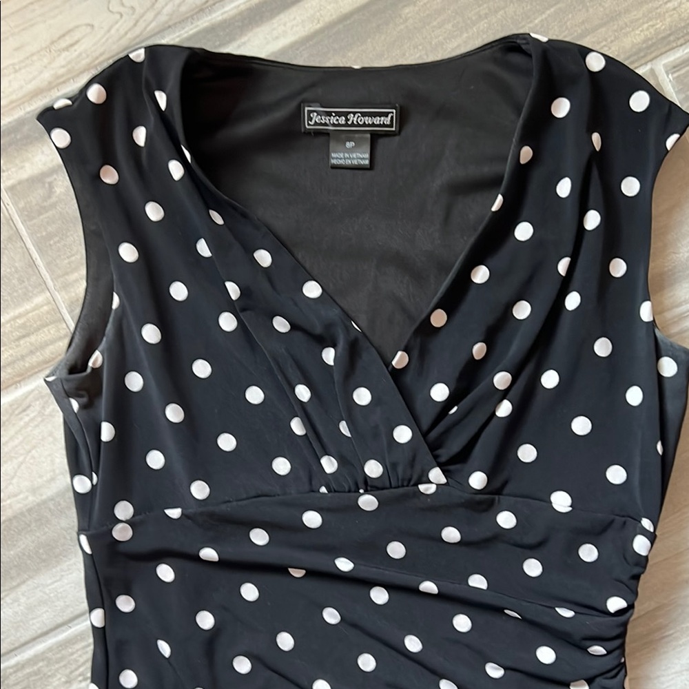 Jessica Howard Black Polka Dot Dress